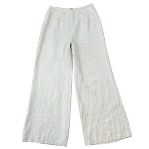 Women's RESET Wide Leg High-Waisted Casual 100% Linen Pants (Sz M)